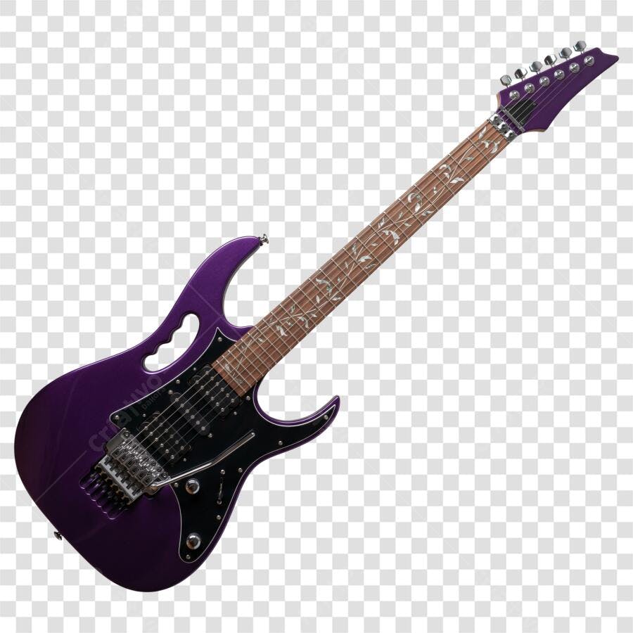 Foto Recortada Guitarra Elétrica Roxa Musical PNG Fundo Transparente
