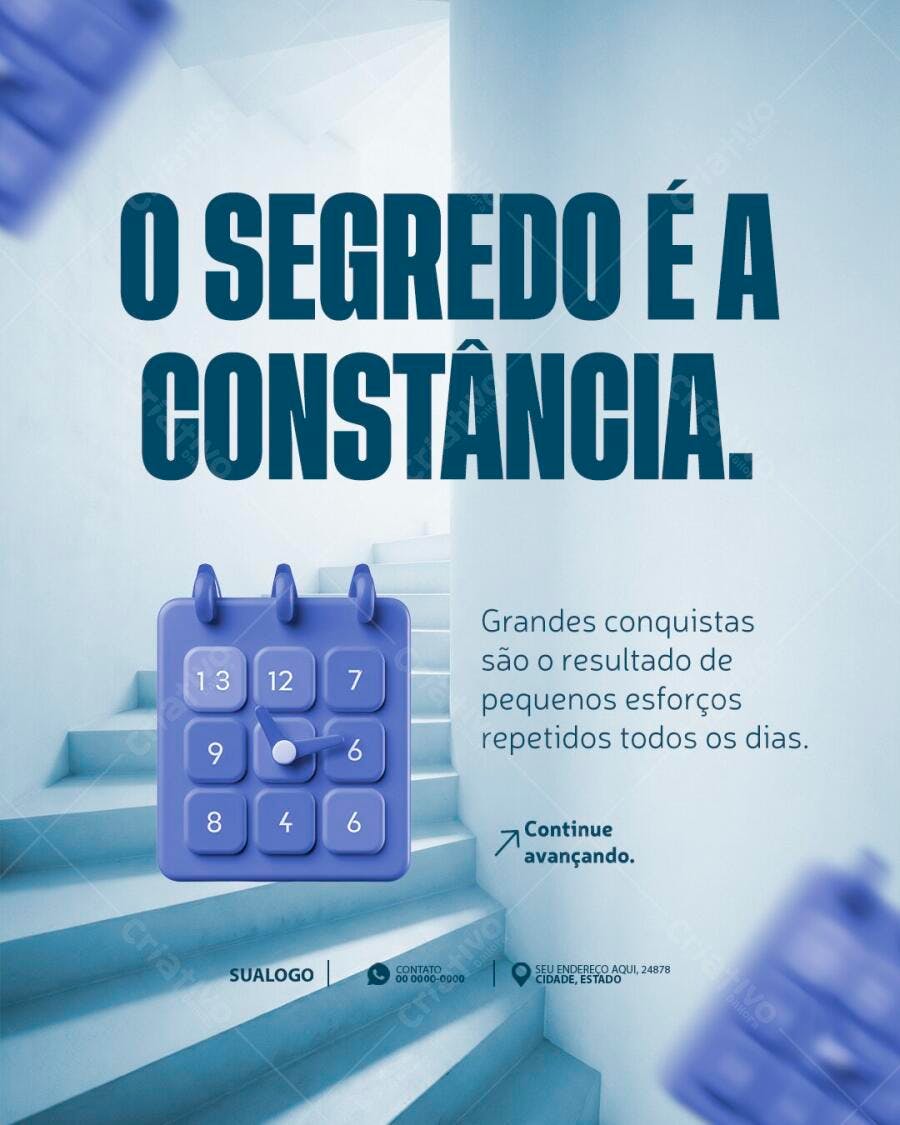 Post Instagram Constância Motivação PSD Editável