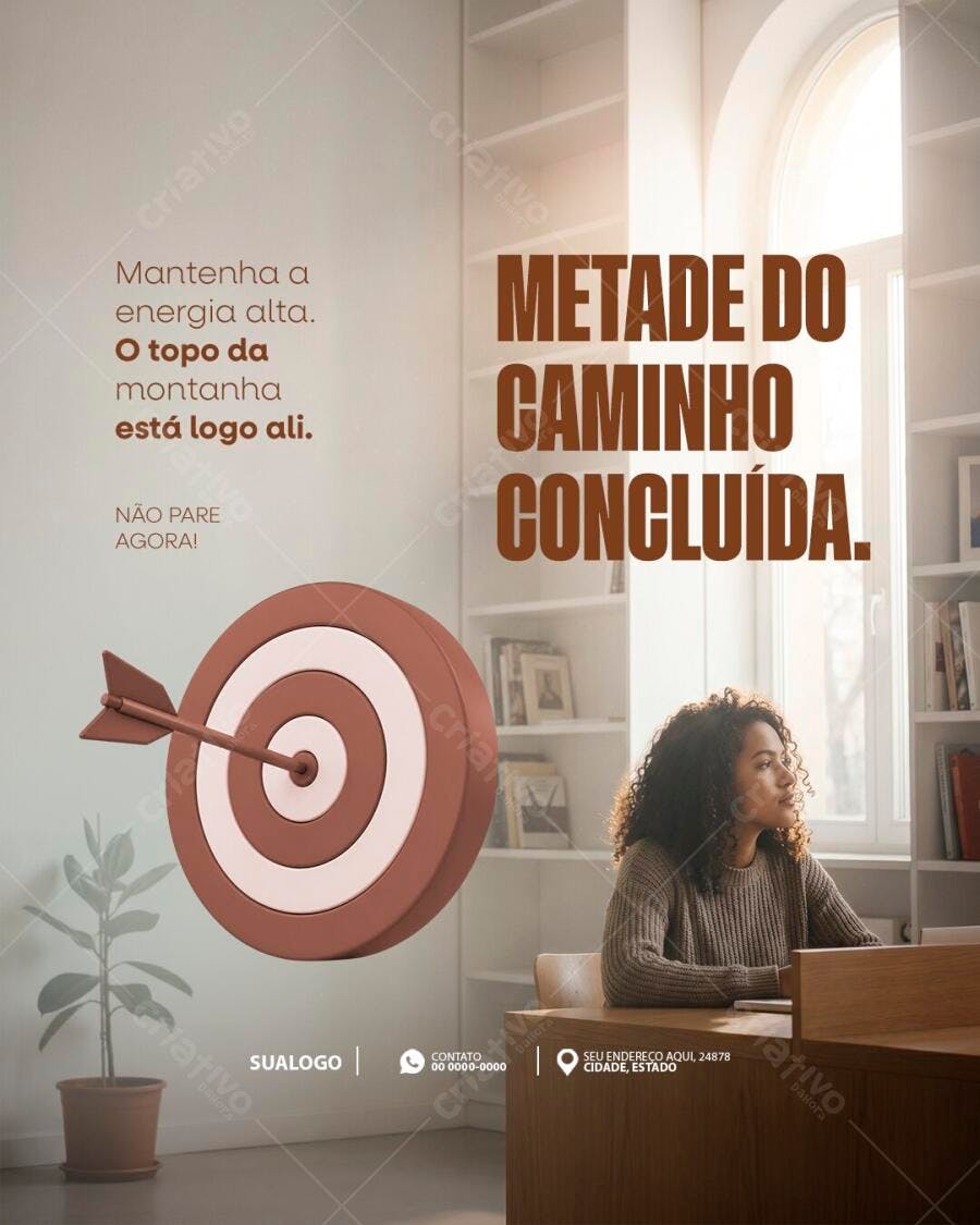 Post Instagram Motivação Coaching Metas PSD Editável