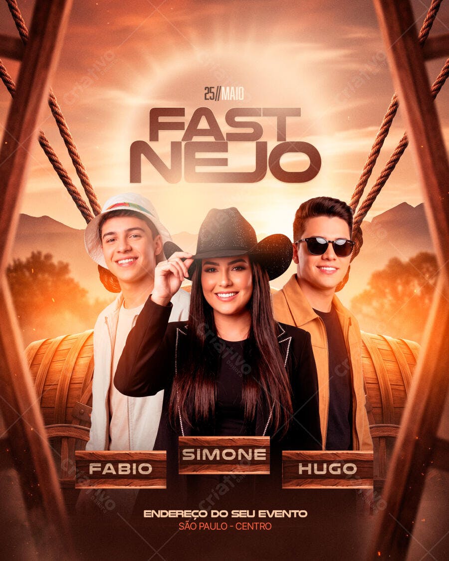 Flyer Fast Nejo Sertanejo Universitário PSD Editável
