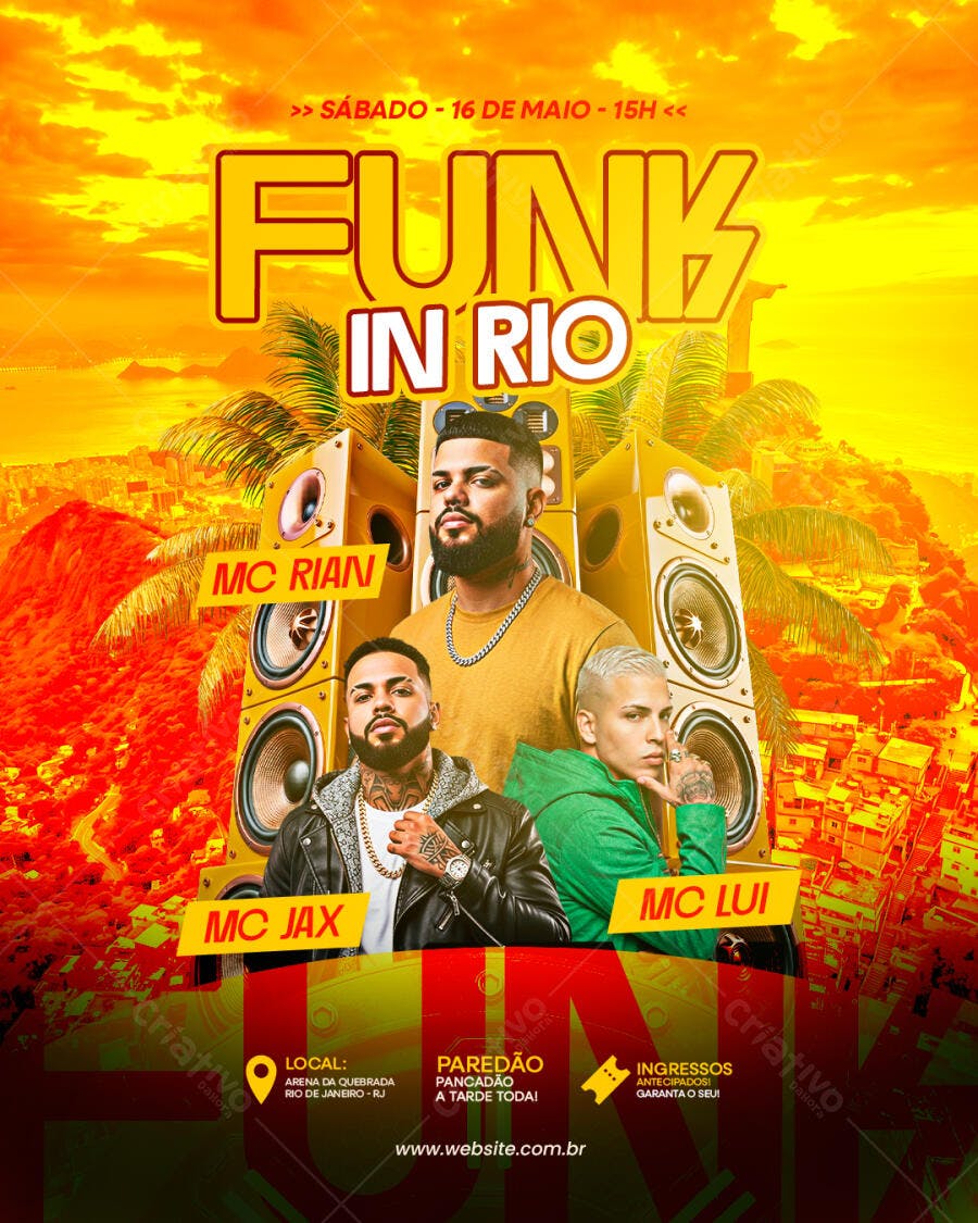Flyer Funk In Rio Evento Balada PSD Editável