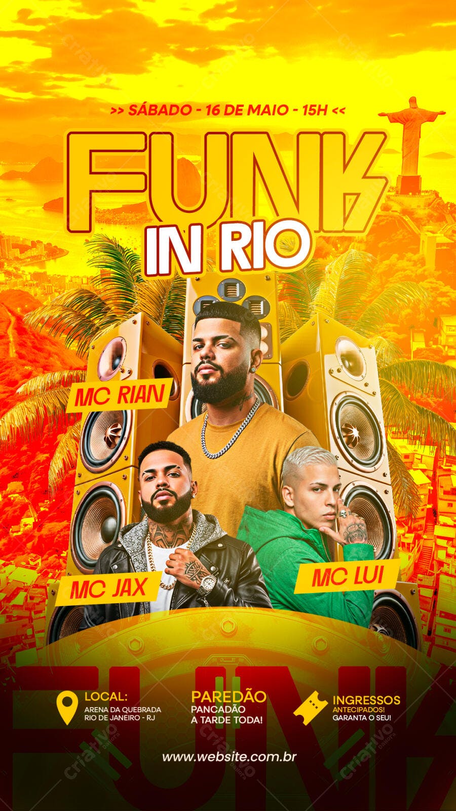 Flyer Funk In Rio Evento Musical PSD Editável