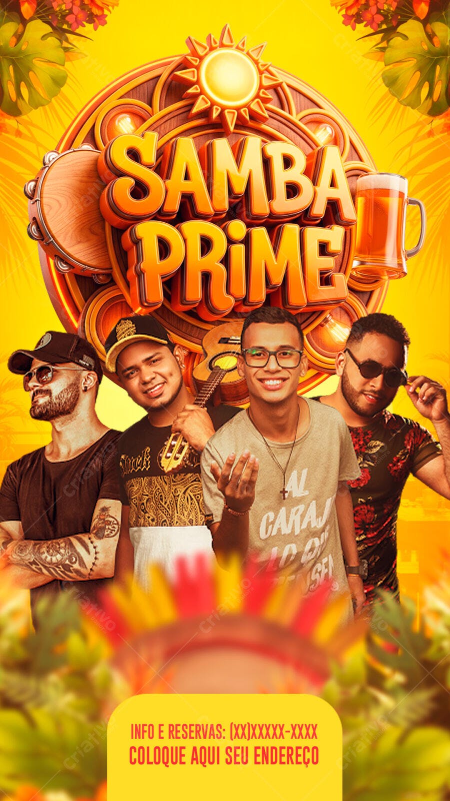Flyer Samba Prime Evento Musical PSD Editável