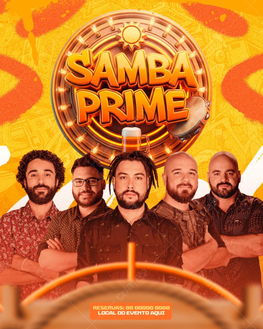 Flyer Samba Prime Evento Musical PSD Editável