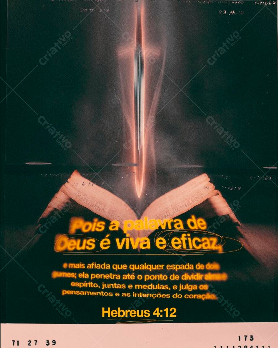 Post Instagram Bíblia Versículo Hebreus PSD Editável