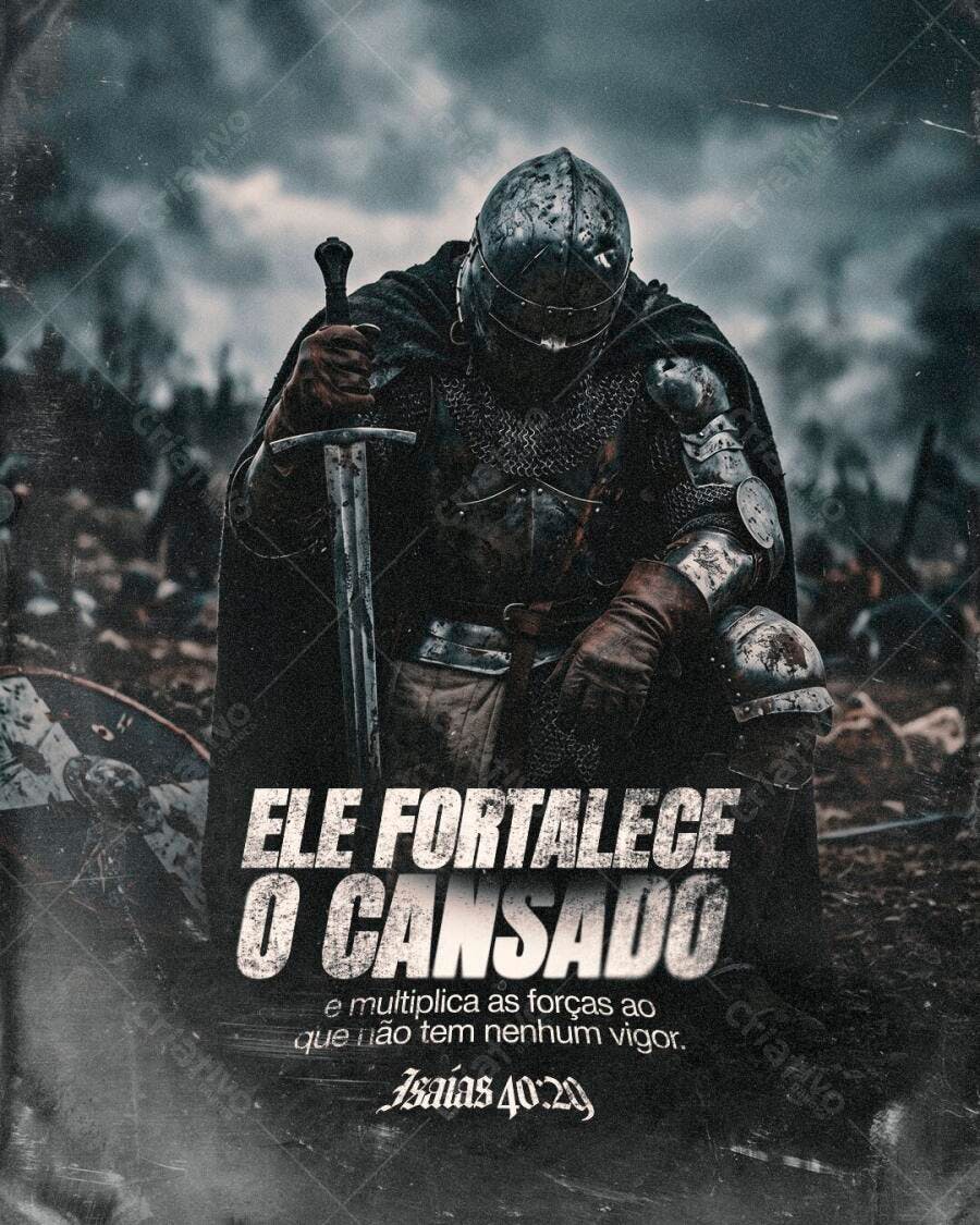 Post Instagram Cristão Soldado Versículo Bíblico PSD Editável
