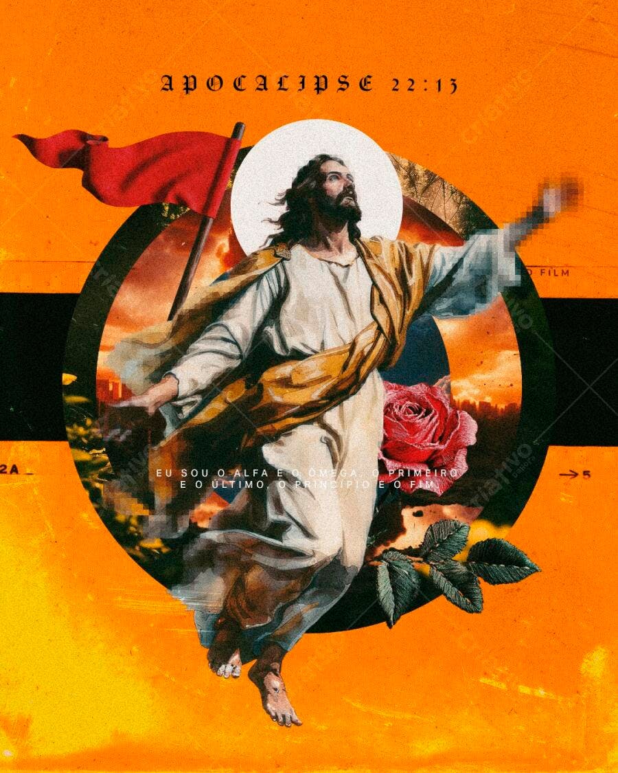 Post Instagram Jesus Apocalipse Religioso PSD Editável