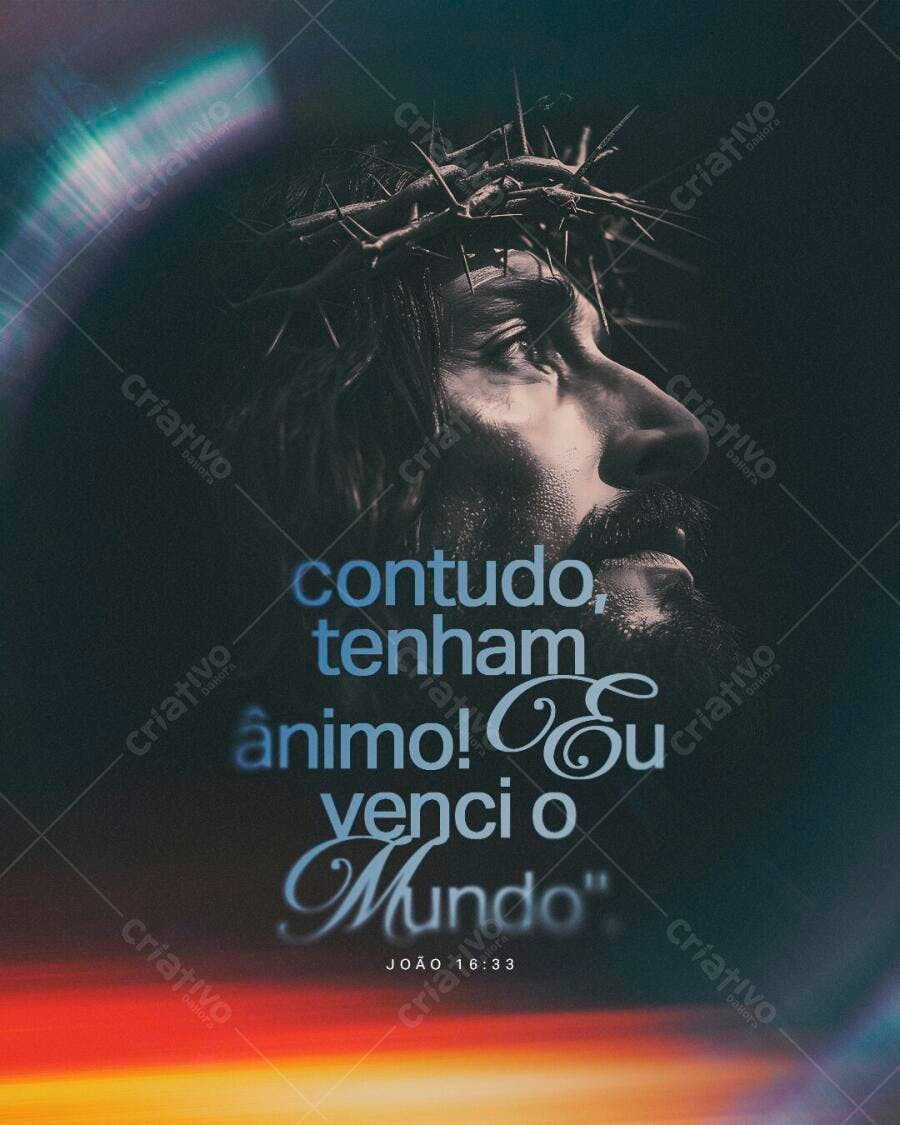Post Instagram Jesus Cristo Mensagem Fé PSD Editável