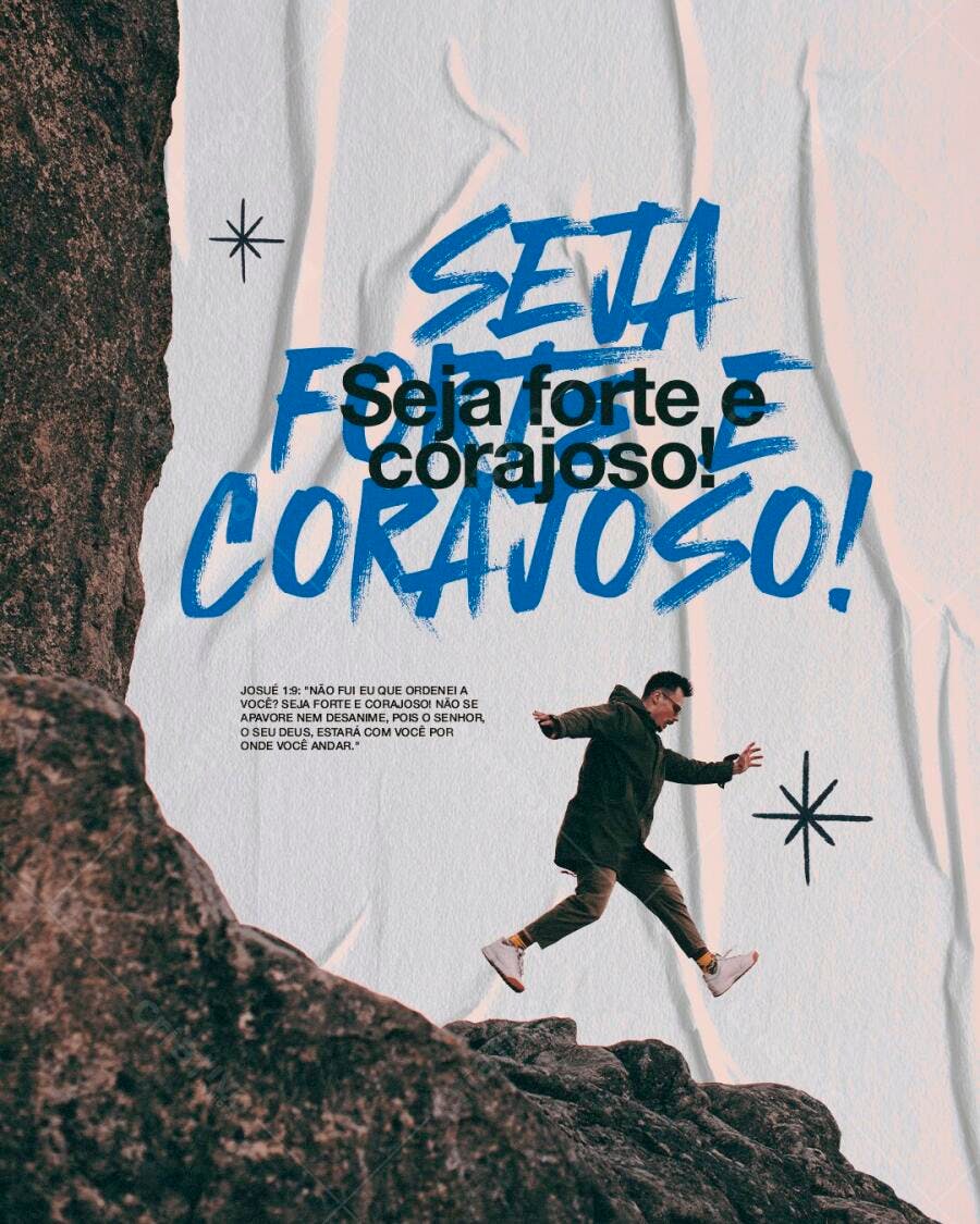 Post Instagram Motivacional Frase Coragem PSD Editável