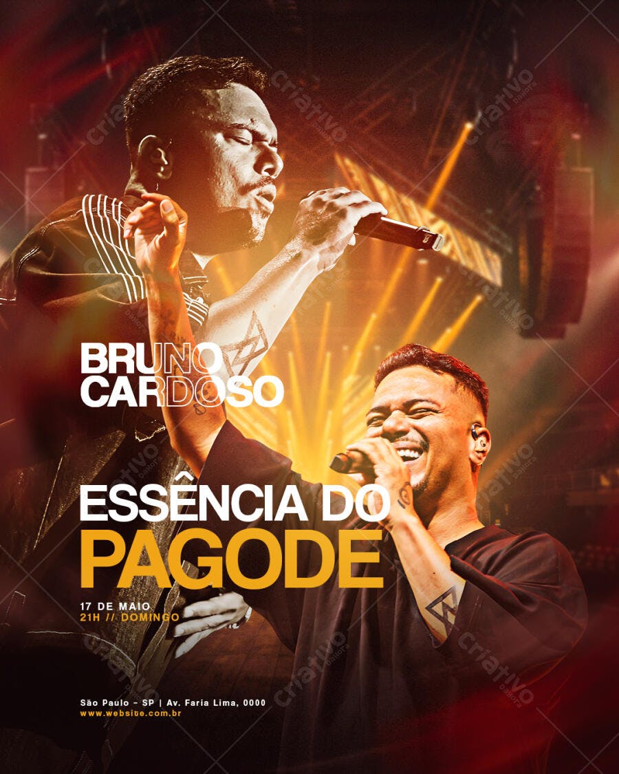Flyer Essência do Pagode Show Musical PSD Editável