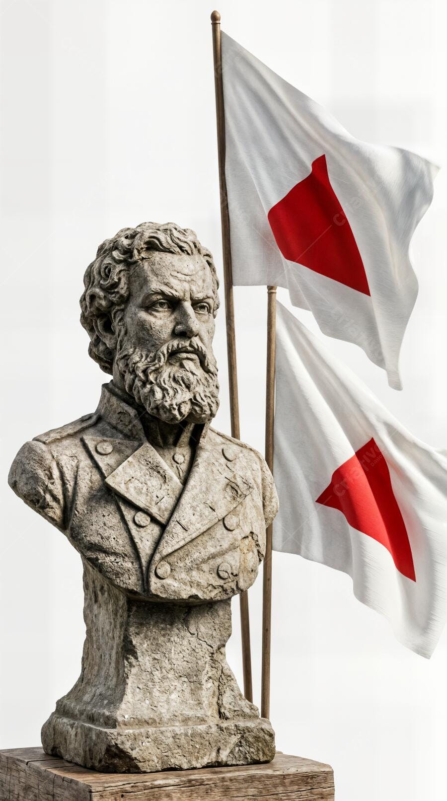 Foto Busto de Barão do Rio Branco com Bandeiras do Japão