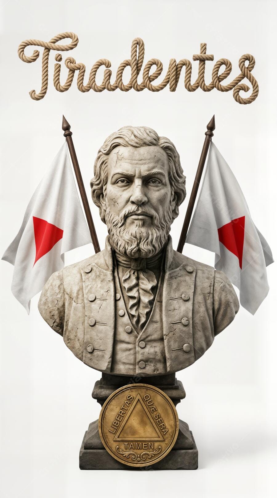 Foto Busto Tiradentes Bandeira Minas Gerais 21 de Abril