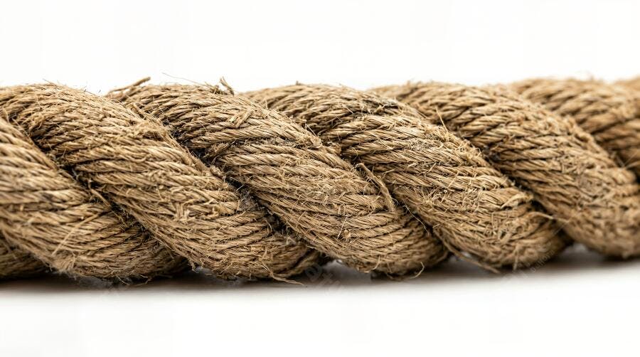 Foto Corda de Sisal Grossa Fibra Natural Fundo Branco