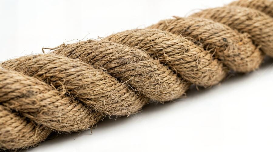 Foto Corda de Sisal Grossa Fibra Natural Fundo Branco