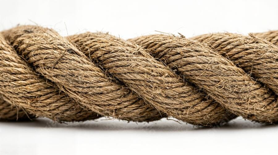 Foto Corda de Sisal Grossa Fibra Natural Fundo Branco