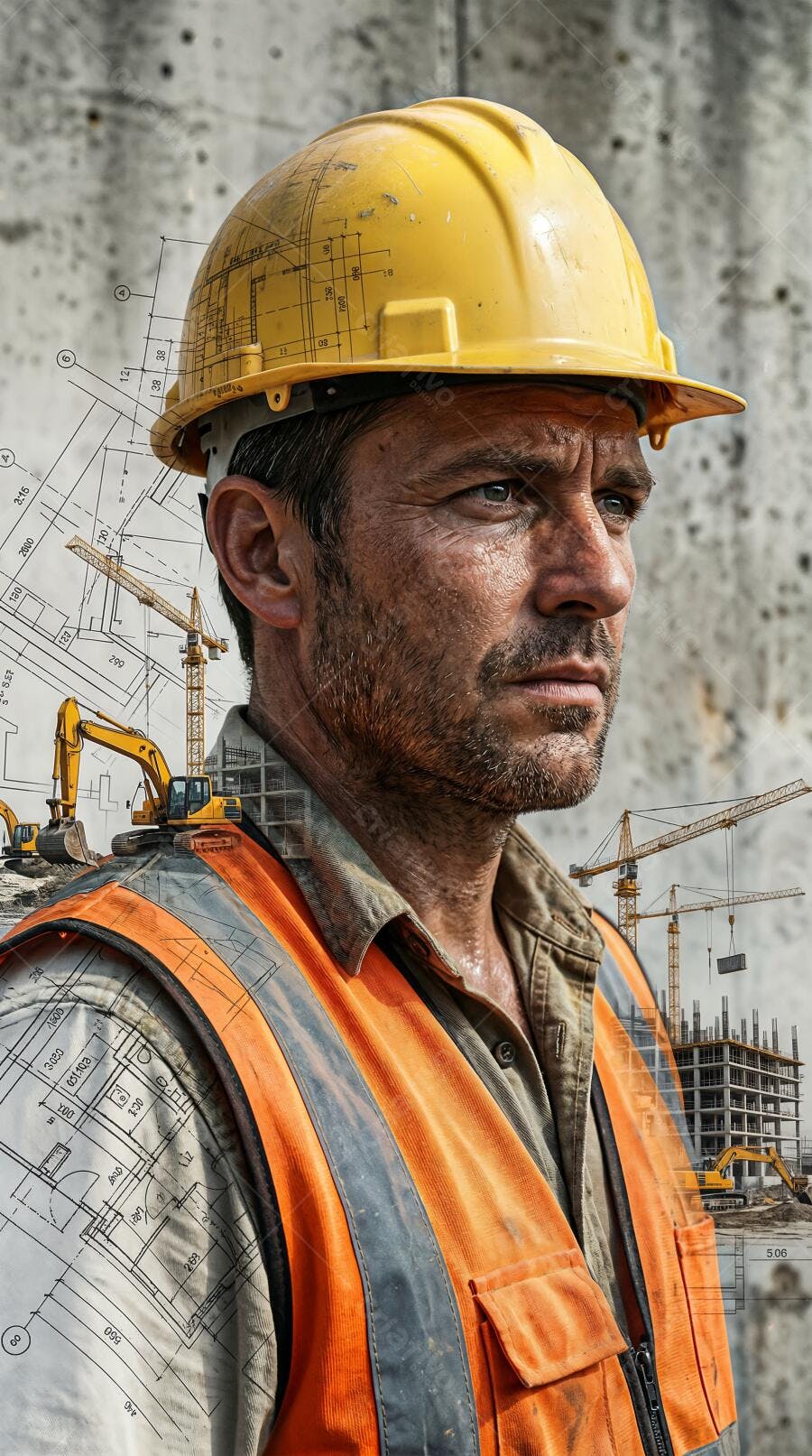 Foto Engenheiro Civil Capacete Amarelo Obra Construção