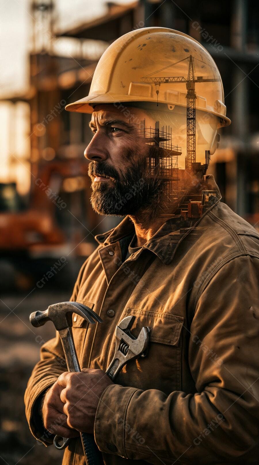 Foto Engenheiro Civil Capacete Ferramentas Construção Civil