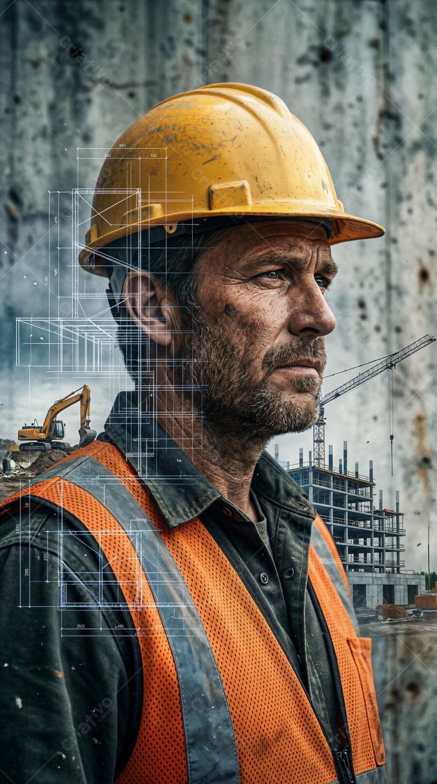 Foto Engenheiro Construção Civil Capacete Amarelo Obra