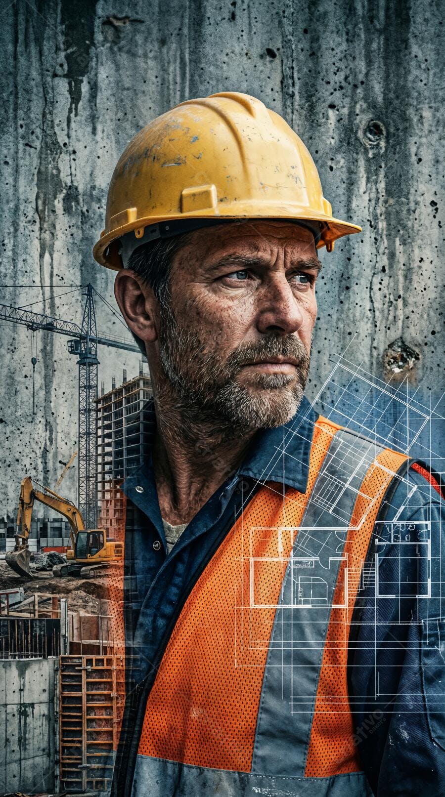 Foto Engenheiro Construção Civil Capacete Obra Digital