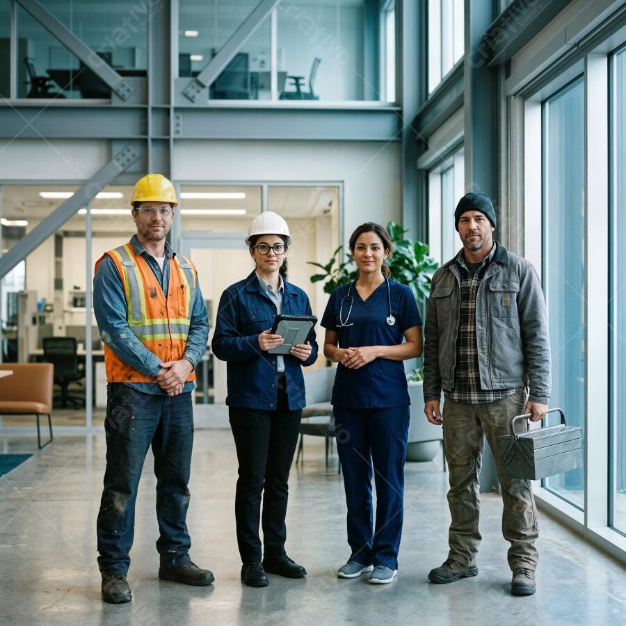 Foto Equipe Multiprofissional Construção Civil Hospitalar