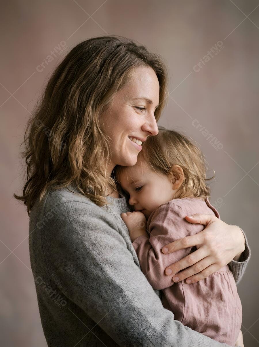 Foto Mãe e Bebê Abraçadas Carinho Maternidade