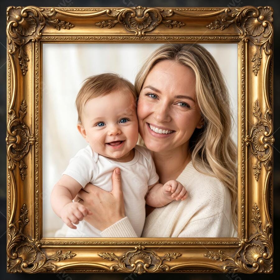 Foto Mãe e Bebê Sorrindo Juntos Retrato de Família