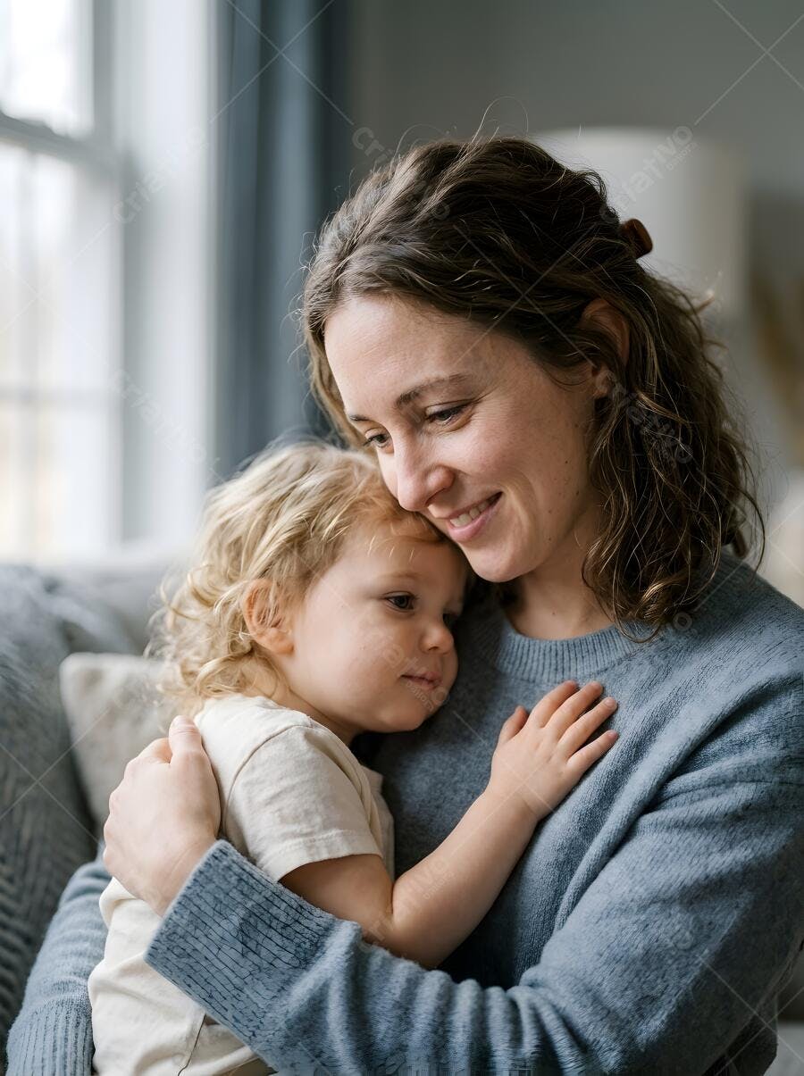 Foto Mãe e Filho Abraçados Carinho e Afeto Lar