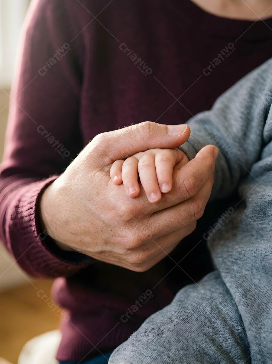 Foto Mão Adulta Segurando Mão de Bebê Carinho e Cuidado