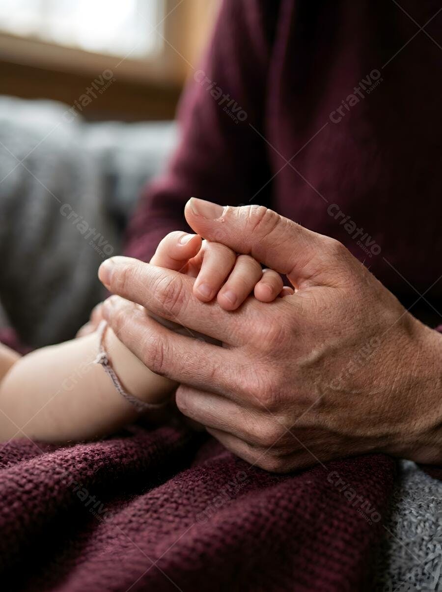 Foto Mão Adulta Segurando Mão de Bebê Carinho e Cuidado