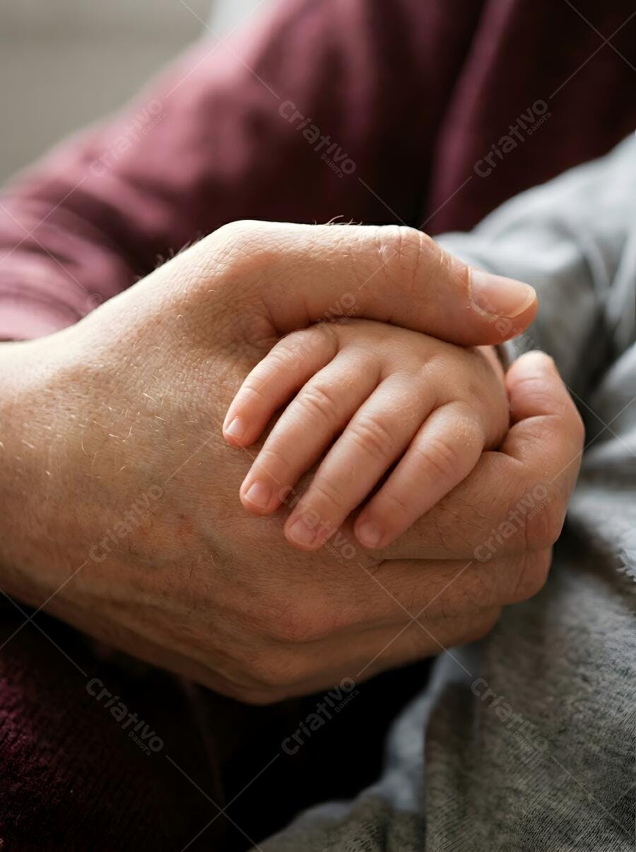 Foto Mão Adulta Segurando Mão de Bebê Carinho Família