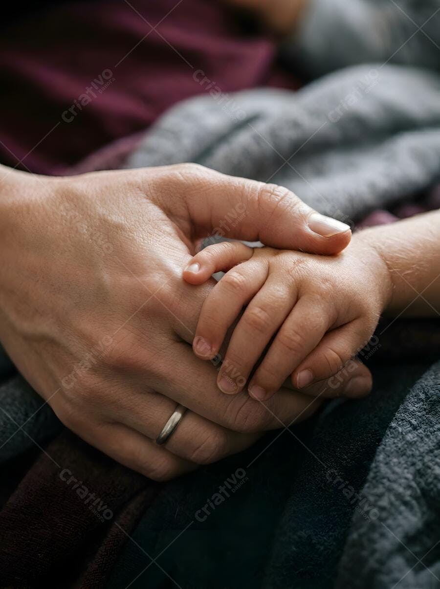 Foto Mão Adulta Segurando Mão de Criança Família Amor