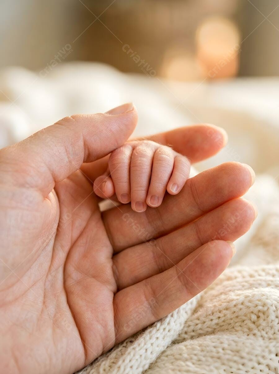Foto Mão de Bebê Recém-Nascido Segurando Mão de Adulto