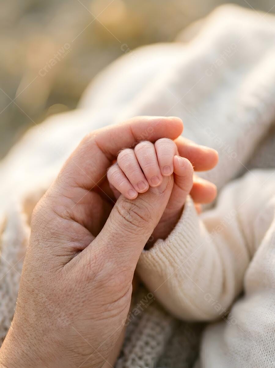 Foto Mão de Bebê Segurando Dedo de Adulto Carinho Família