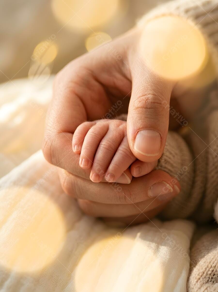 Foto Mão de Bebê Segurando Dedo de Adulto Carinho Família