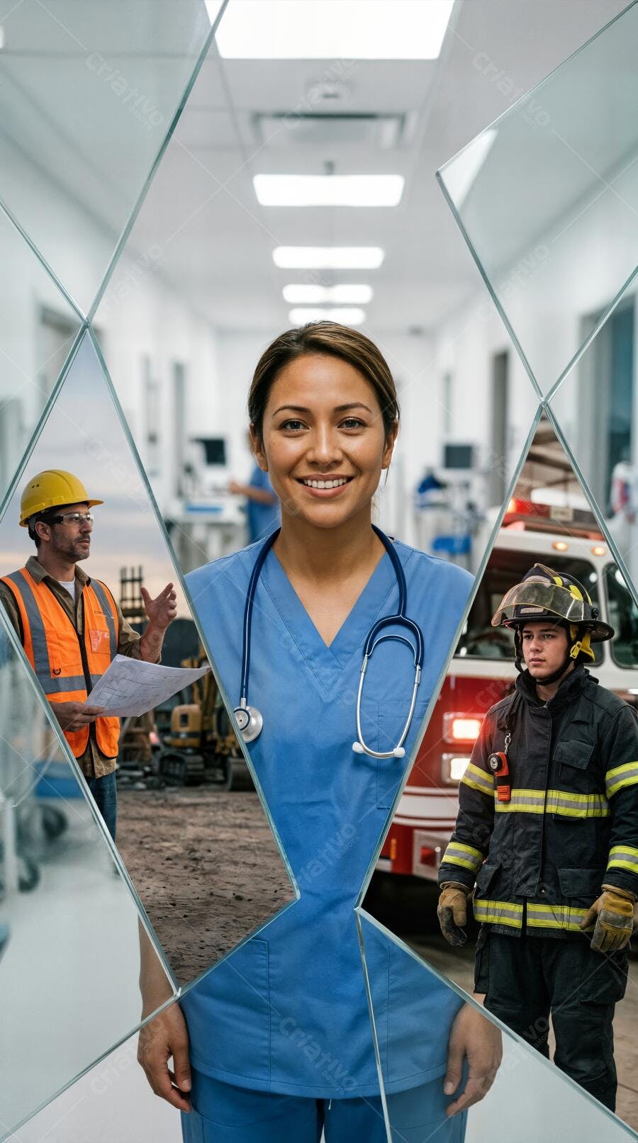 Foto Mulher Médica Enfermeira Sorrindo Profissões Essenciais