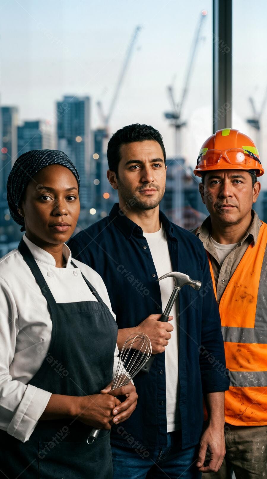 Foto Profissionais Diversos Chef Engenheiro Construtor Juntos