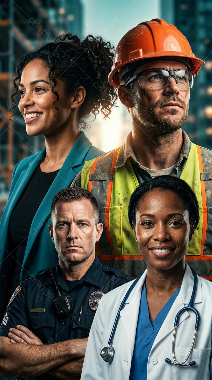 Foto Profissionais Diversos Construção Saúde Segurança Corporativo