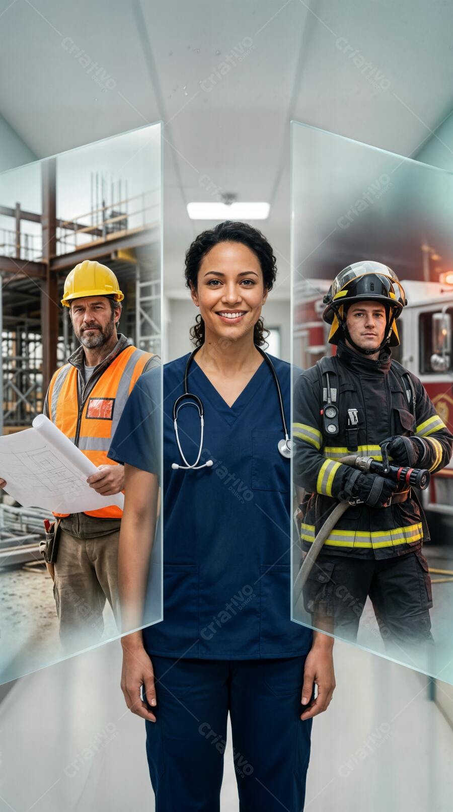 Foto Profissionais Diversos Mulher Médica Engenheiro Bombeiro