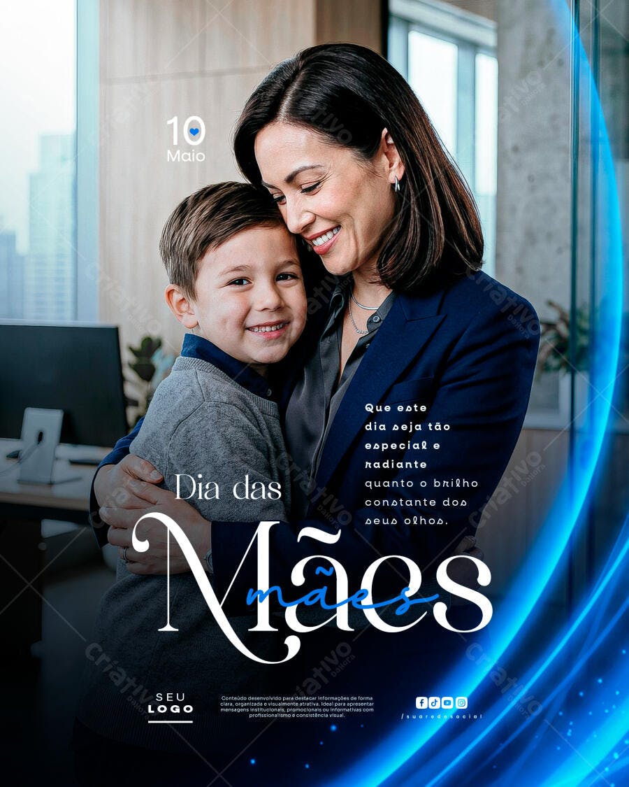 Post Instagram Dia das Mães 10 de Maio PSD Editável