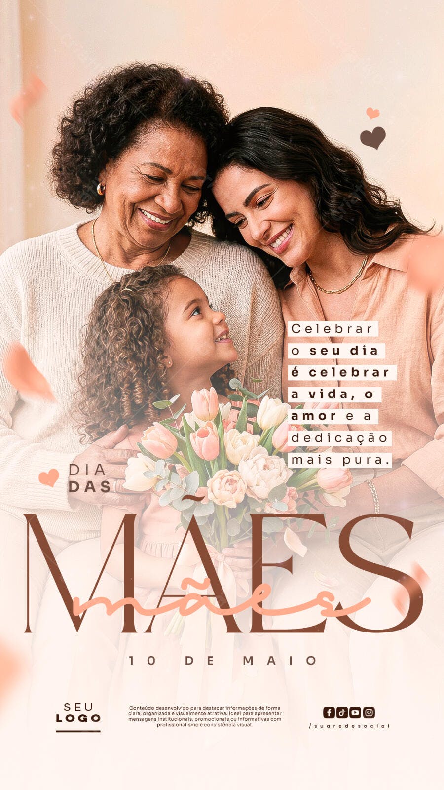 Story Dia das Mães Família Flores PSD Editável