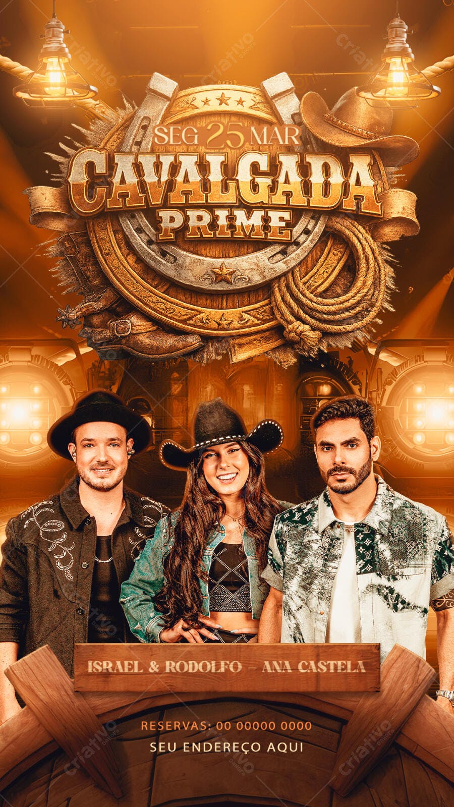 Flyer Cavalgada Prime Sertaneja Country PSD Editável