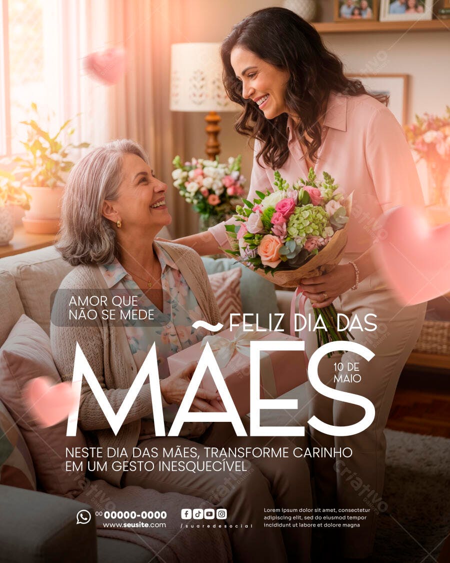 Flyer Dia das Mães 10 de Maio PSD Editável