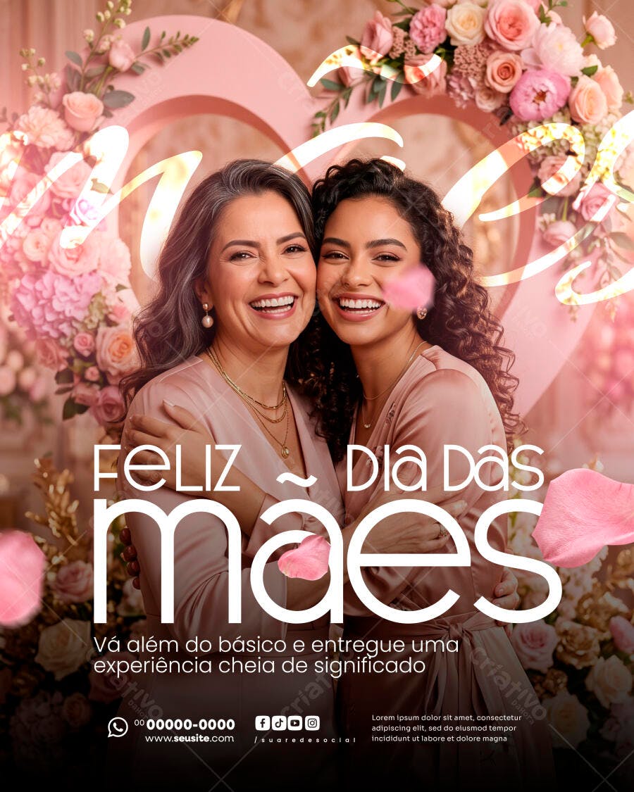 Flyer Dia das Mães Floricultura Presentes PSD Editável