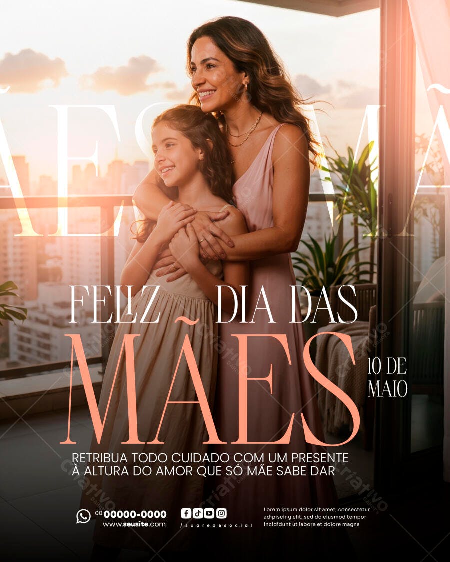 Flyer Dia das Mães Maio Presentes PSD Editável