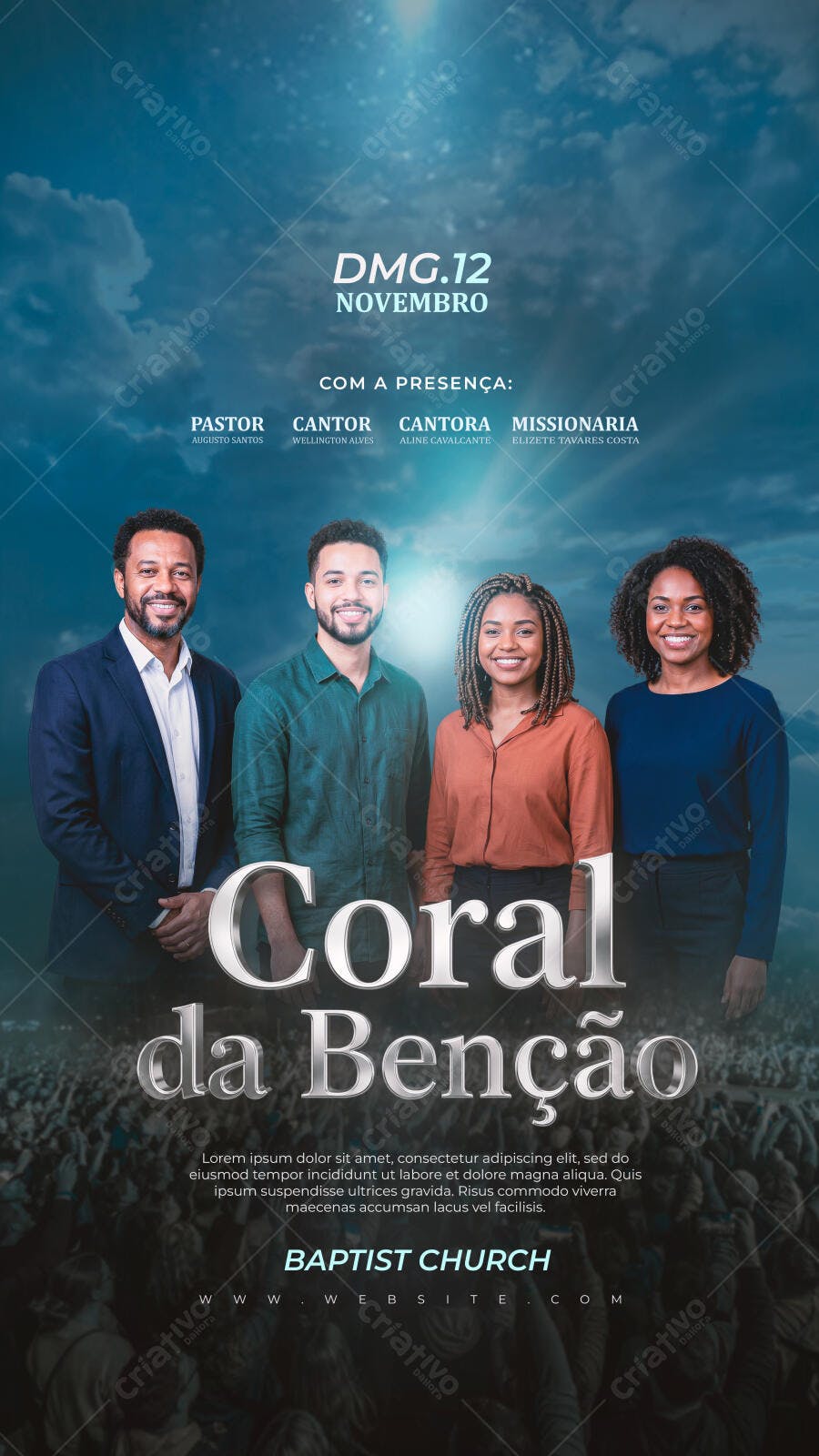 Flyer Evento Igreja Coral da Benção Novembro PSD Editável