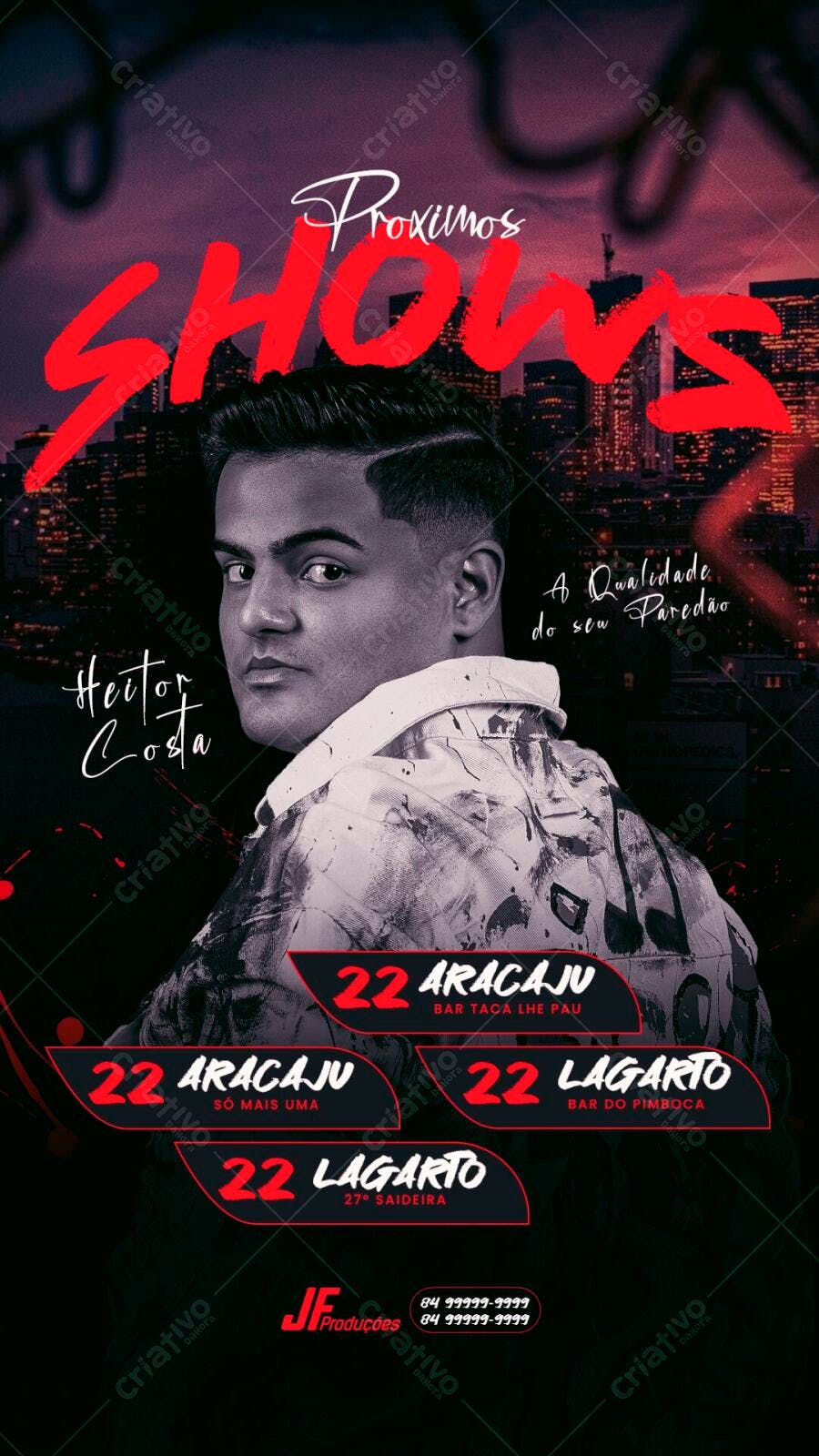 Flyer Shows Eventos Música Heitor Costa PSD Editável