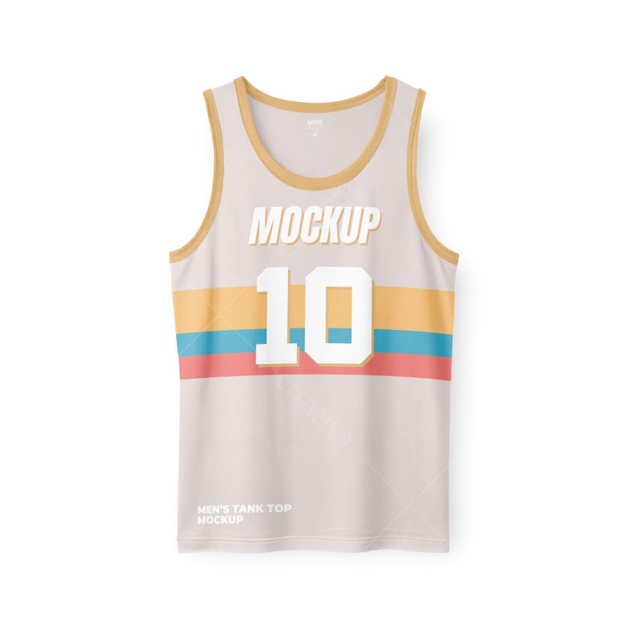 Mockup Regata Masculina Frontal Fundo Branco Editável