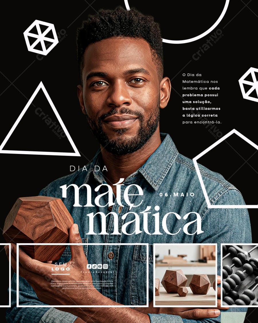 Post Dia da Matemática 06 de Maio Educação PSD Editável