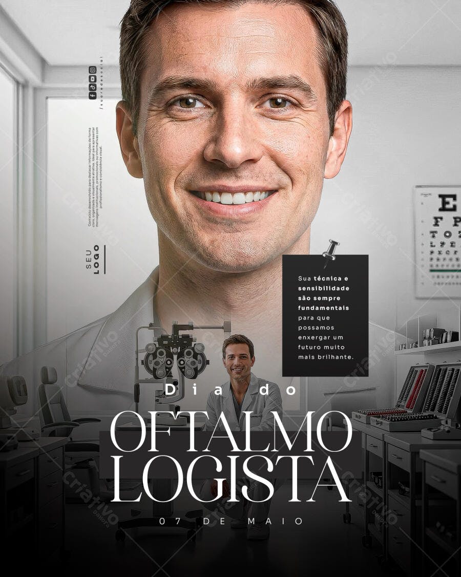 Post Dia do Oftalmologista 07 de Maio PSD Editável