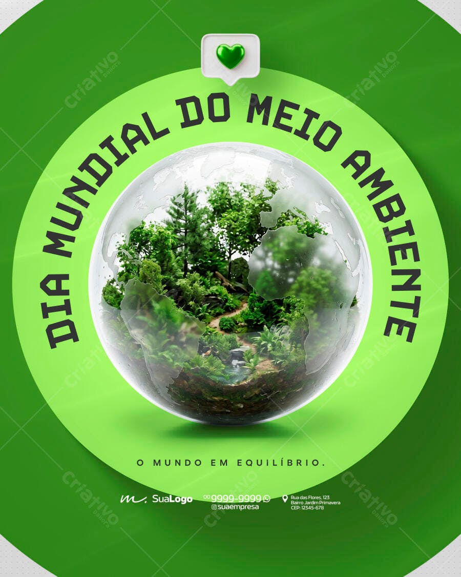 Post Dia Mundial do Meio Ambiente Junho PSD Editável